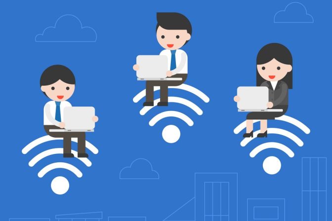 business people sitting on wifi symbol and using vector 22456978 business people sitting on wifi symbol and using vector 22456978