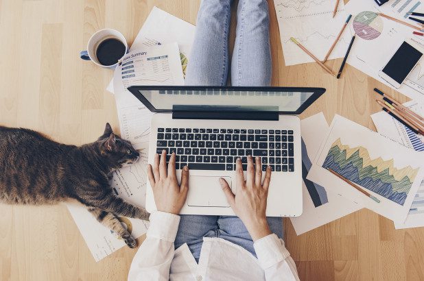 woman working remotely coronavirus